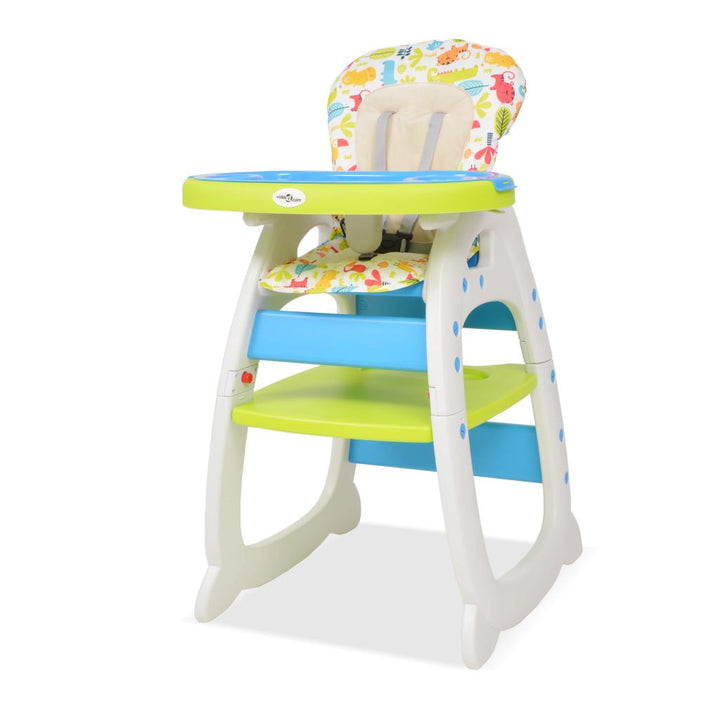 Kinderstoel met blad 3-in-1 verstelbaar blauw en groen - Griffin Retail