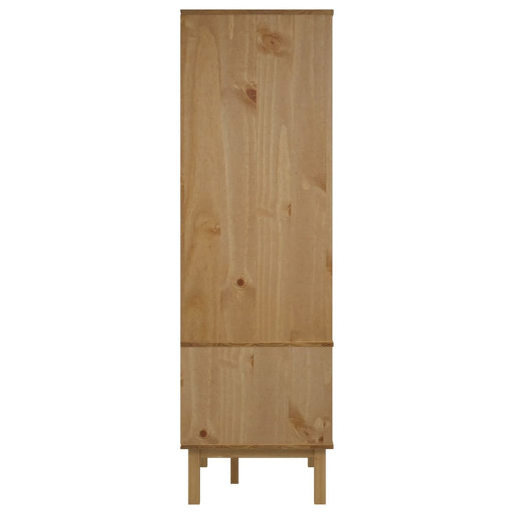 Kledingkast 76,5x53x172 cm massief grenenhout bruin en wit - Griffin Retail