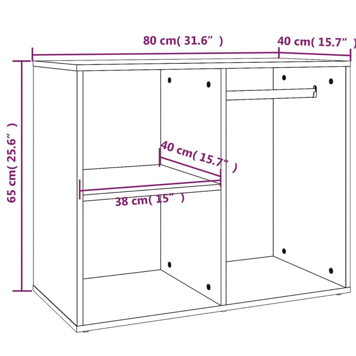 Kledingkast 80x40x65 cm bewerkt hout wit - Griffin Retail