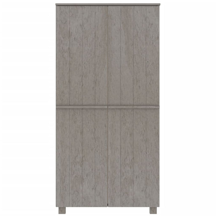 Kledingkast 89x50x180 cm massief grenenhout lichtgrijs - Griffin Retail