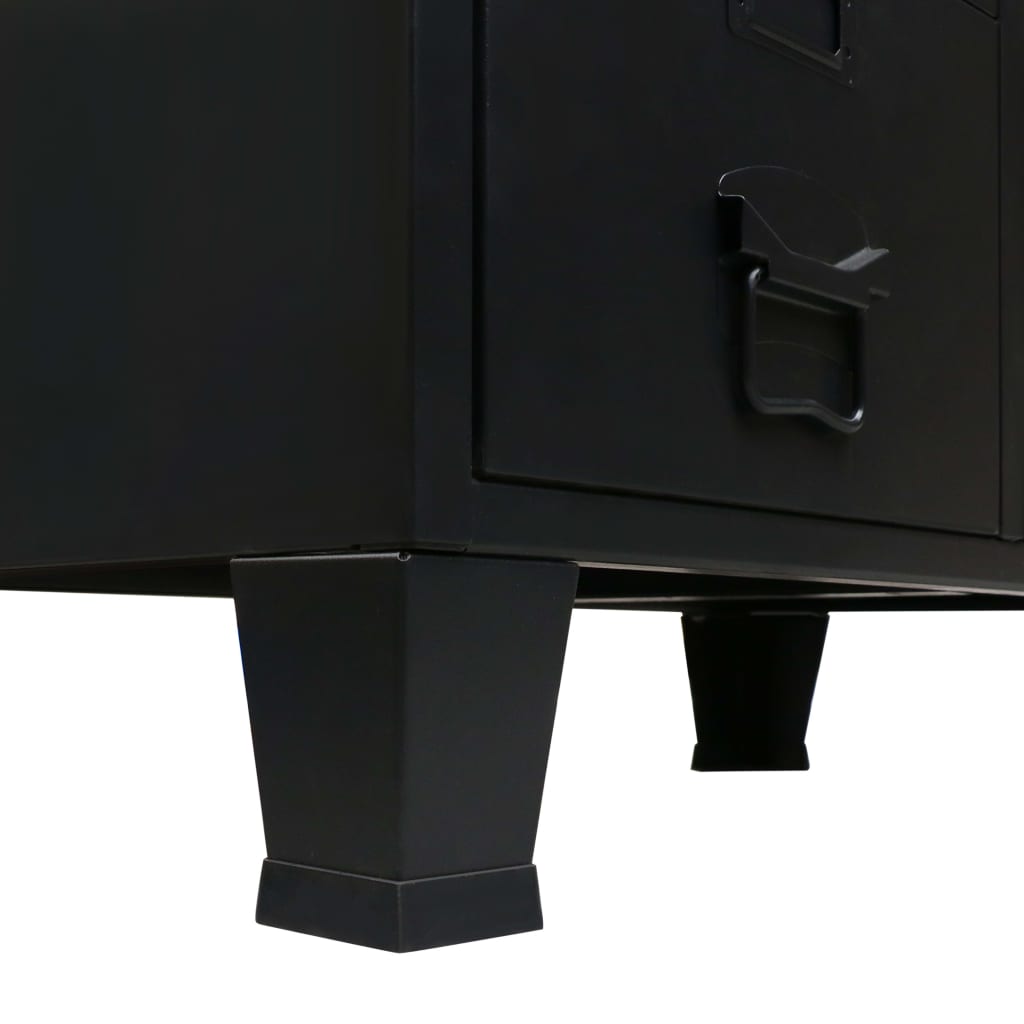 Kledingkast industriële stijl 67x35x107 cm metaal zwart - Griffin Retail