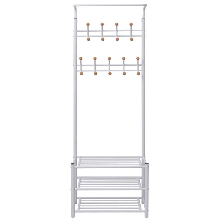 Kledingrek met schoenenopberger 68x32x182,5 cm wit - Griffin Retail