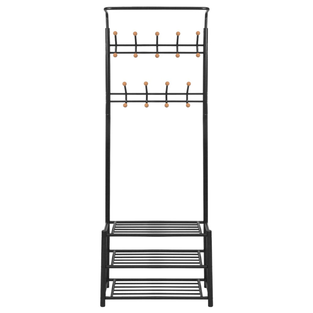 Kledingrek met schoenenopberger 68x32x182,5 cm zwart - Griffin Retail