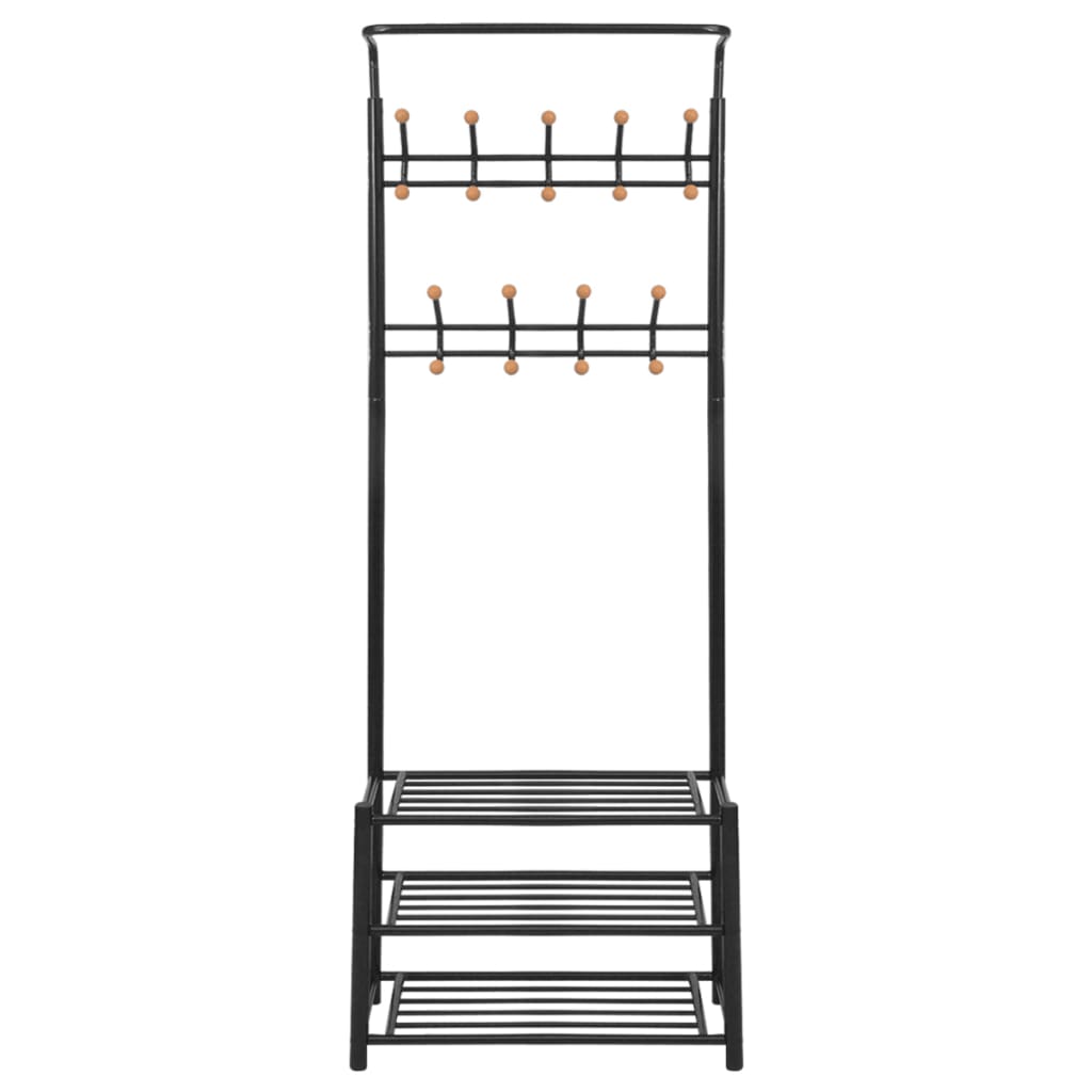 Kledingrek met schoenenopberger 68x32x182,5 cm zwart - Griffin Retail