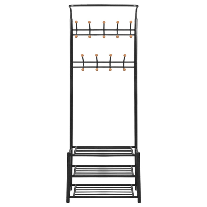 Kledingrek met schoenenopberger 68x32x182,5 cm zwart - Griffin Retail