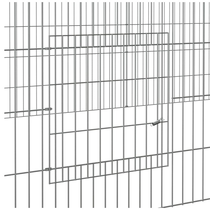Konijnenkooi met 2 panelen 220x110x55 cm gegalvaniseerd ijzer - Griffin Retail