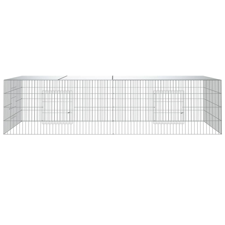 Konijnenkooi met 2 panelen 220x110x55 cm gegalvaniseerd ijzer - Griffin Retail