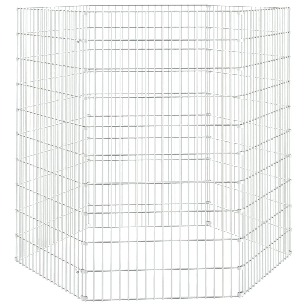 Konijnenkooi met 6 panelen 54x100 cm gegalvaniseerd ijzer - Griffin Retail