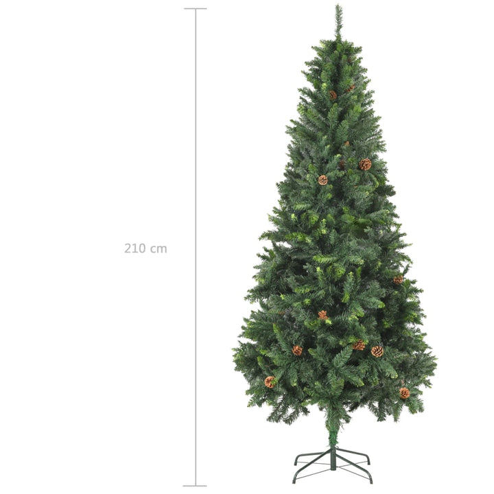 Kunstkerstboom met dennenappels 210 cm groen - Griffin Retail