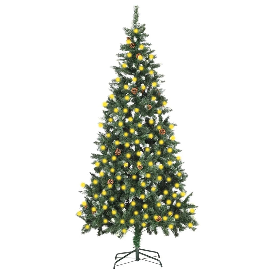 Kunstkerstboom met LED's en dennenappels 210 cm - Griffin Retail