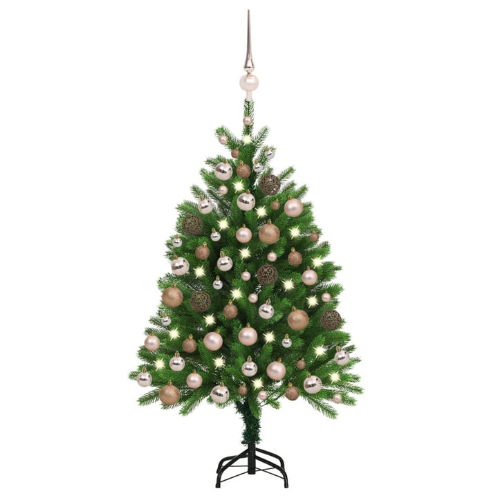 Kunstkerstboom met LED's en kerstballen 120 cm groen - Griffin Retail