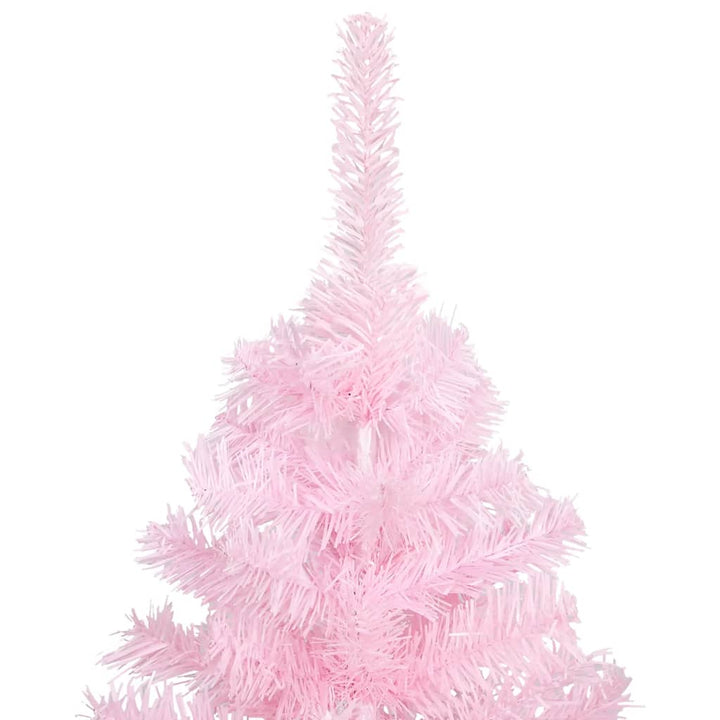 Kunstkerstboom met LED's en kerstballen 120 cm PVC roze - Griffin Retail