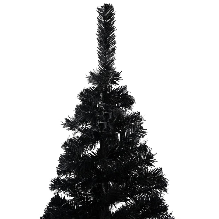 Kunstkerstboom met LED's en kerstballen 120 cm PVC zwart - Griffin Retail