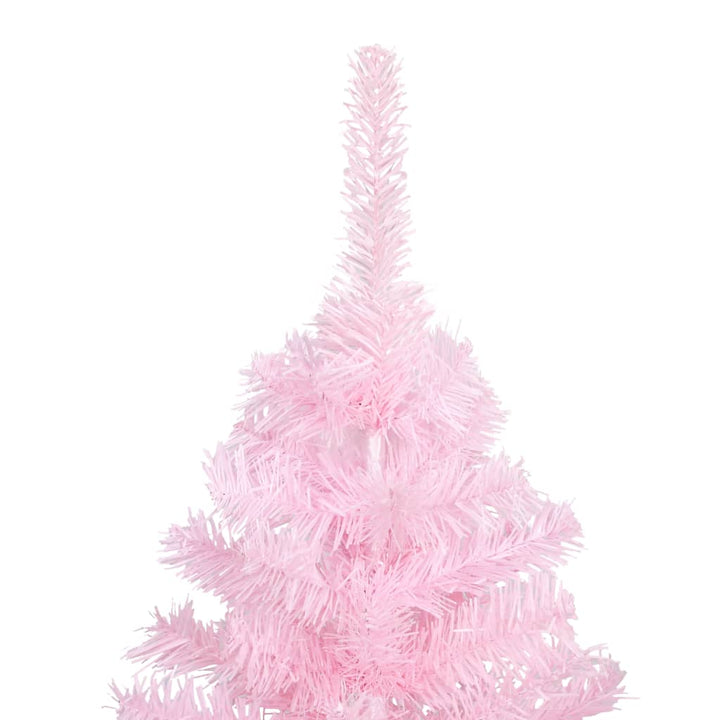 Kunstkerstboom met LED's en kerstballen 150 cm PVC roze - Griffin Retail