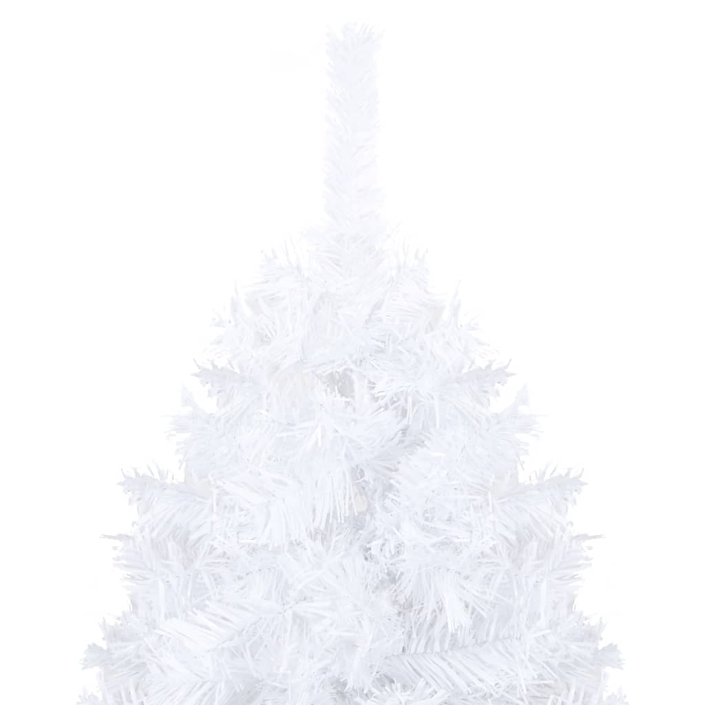 Kunstkerstboom met LED's en kerstballen 210 cm PVC wit - Griffin Retail