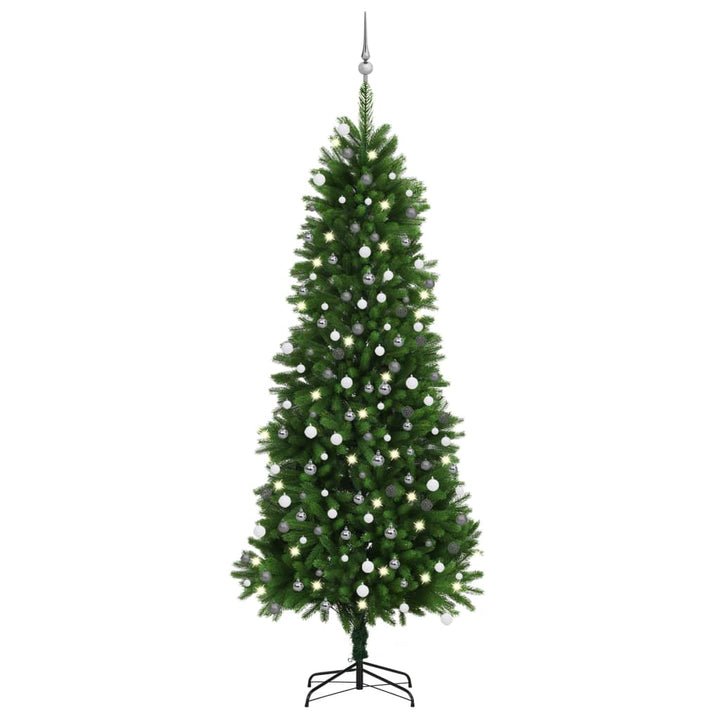 Kunstkerstboom met LED's en kerstballen 240 cm groen - Griffin Retail