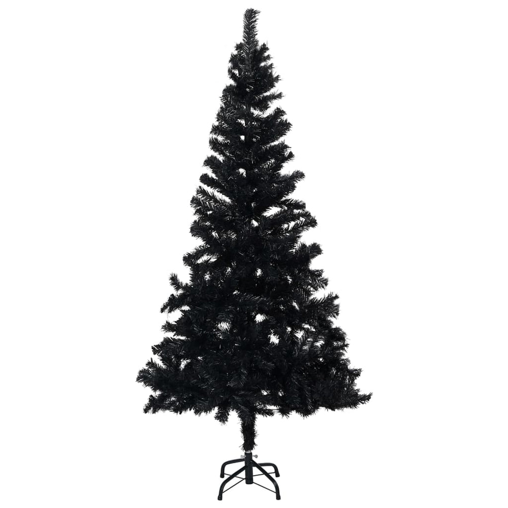Kunstkerstboom met LED's en kerstballen 240 cm PVC zwart - Griffin Retail