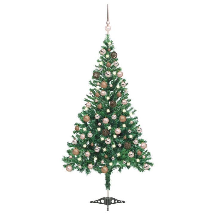 Kunstkerstboom met LED's en kerstballen 564 takken 180 cm - Griffin Retail