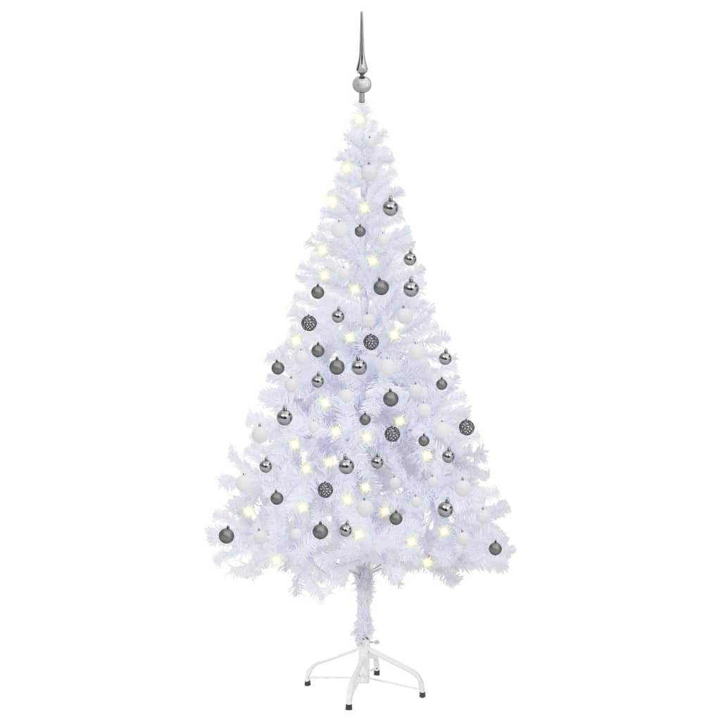 Kunstkerstboom met LED's en kerstballen 620 takken 180 cm - Griffin Retail