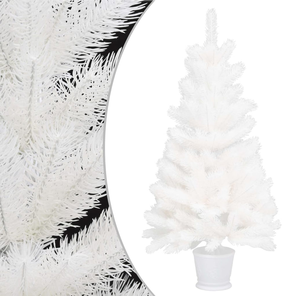 Kunstkerstboom met LED's en kerstballen 90 cm wit - Griffin Retail