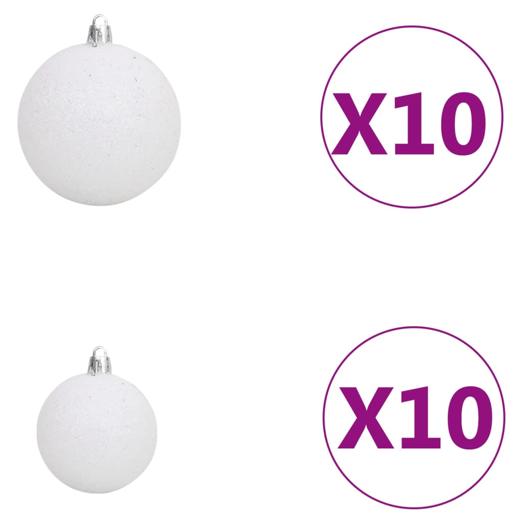 Kunstkerstboom met LED's en kerstballen 910 takken 210 cm - Griffin Retail