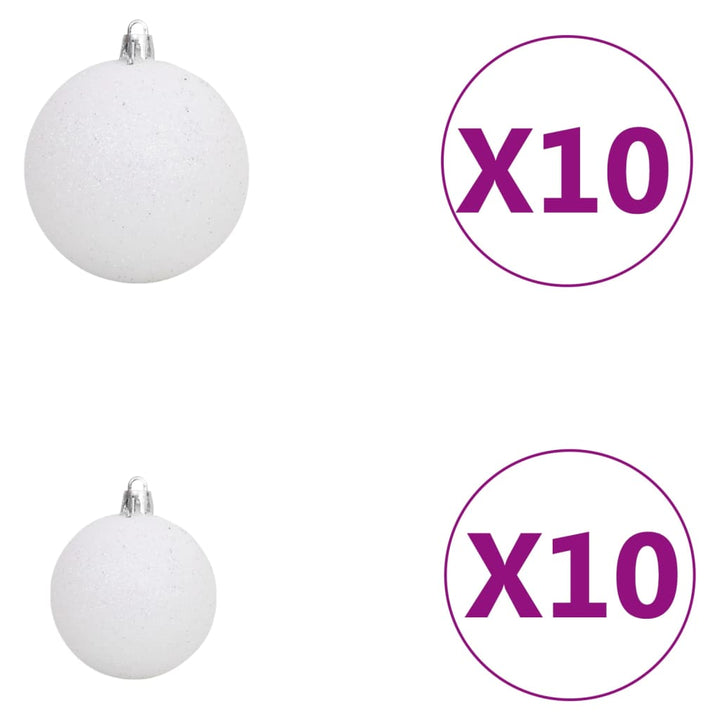 Kunstkerstboom met LED's en kerstballen 910 takken 210 cm - Griffin Retail