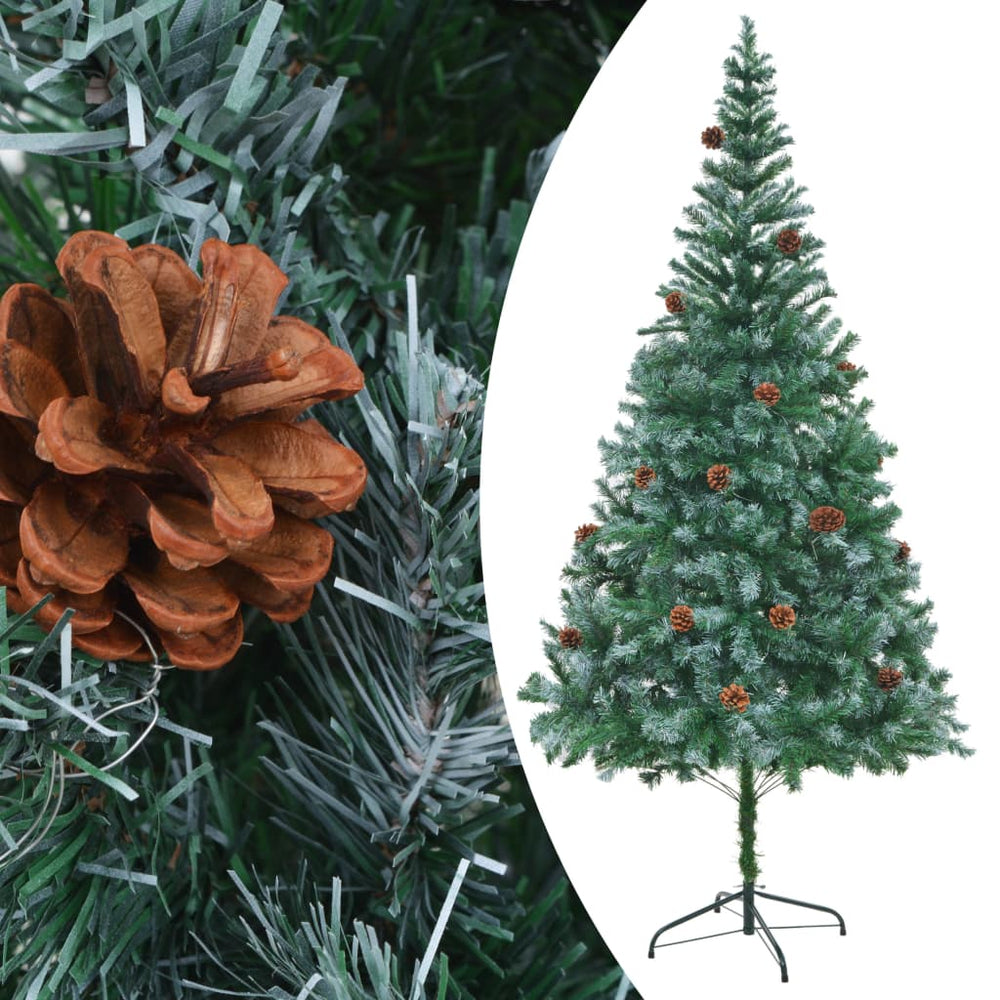 Kunstkerstboom met LED's en kerstballen en dennenappels 210 cm - Griffin Retail