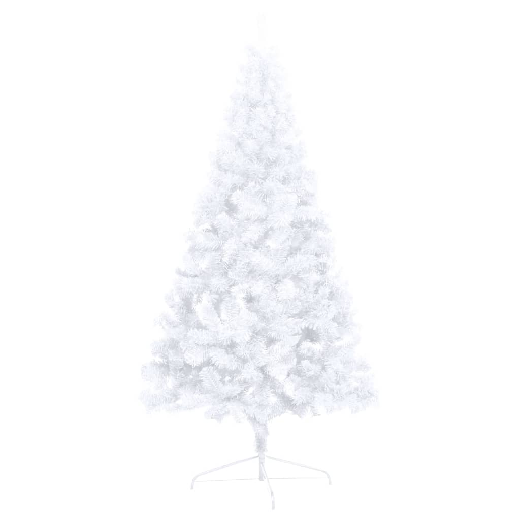 Kunstkerstboom met LED's en kerstballen half 120 cm wit - Griffin Retail