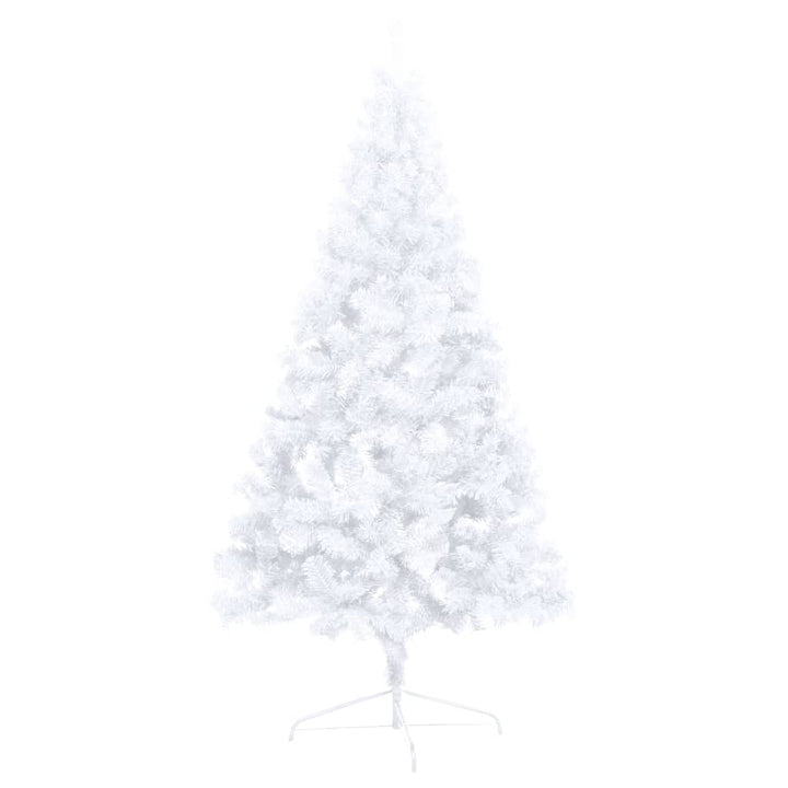 Kunstkerstboom met LED's en kerstballen half 120 cm wit - Griffin Retail