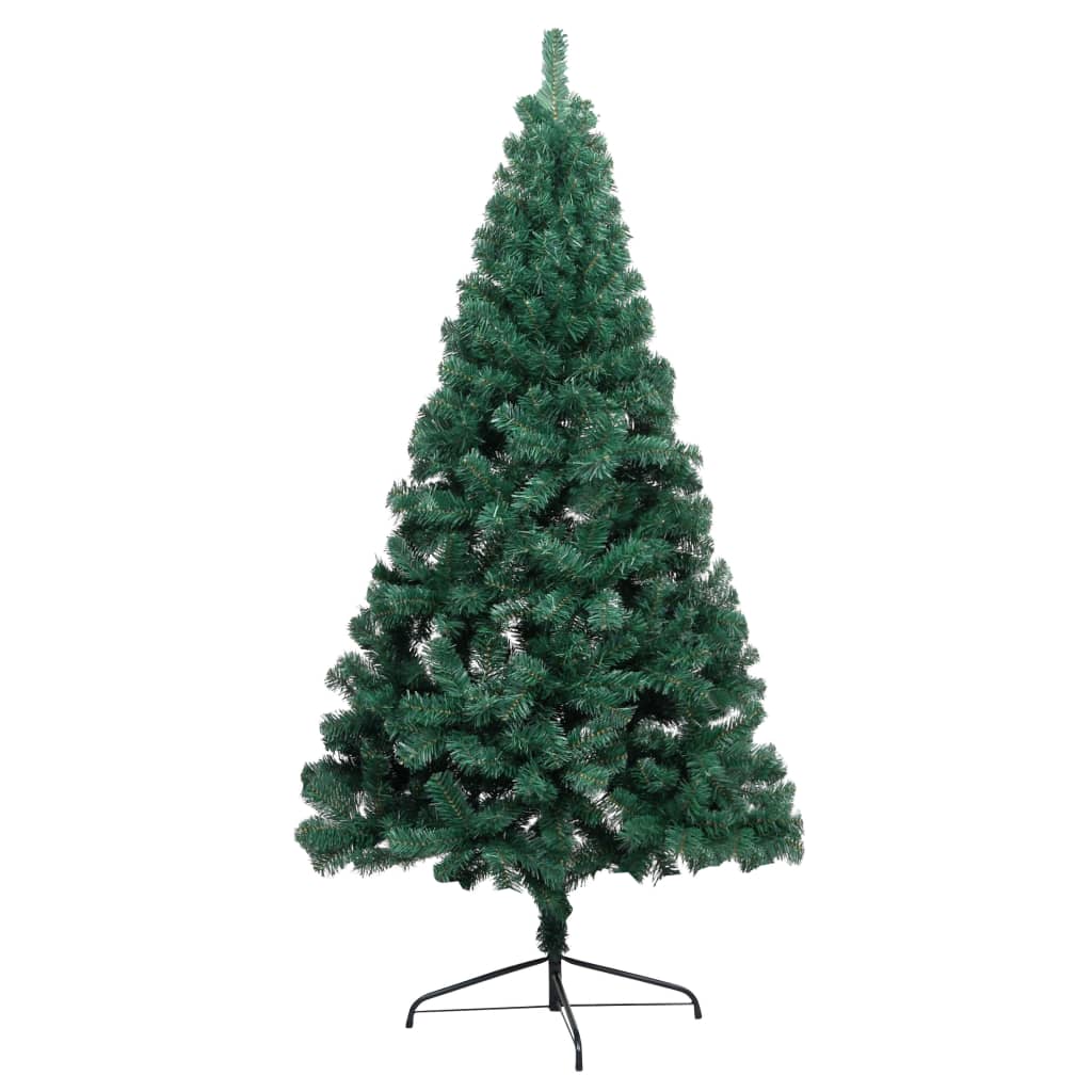 Kunstkerstboom met LED's en kerstballen half 150 cm groen - Griffin Retail