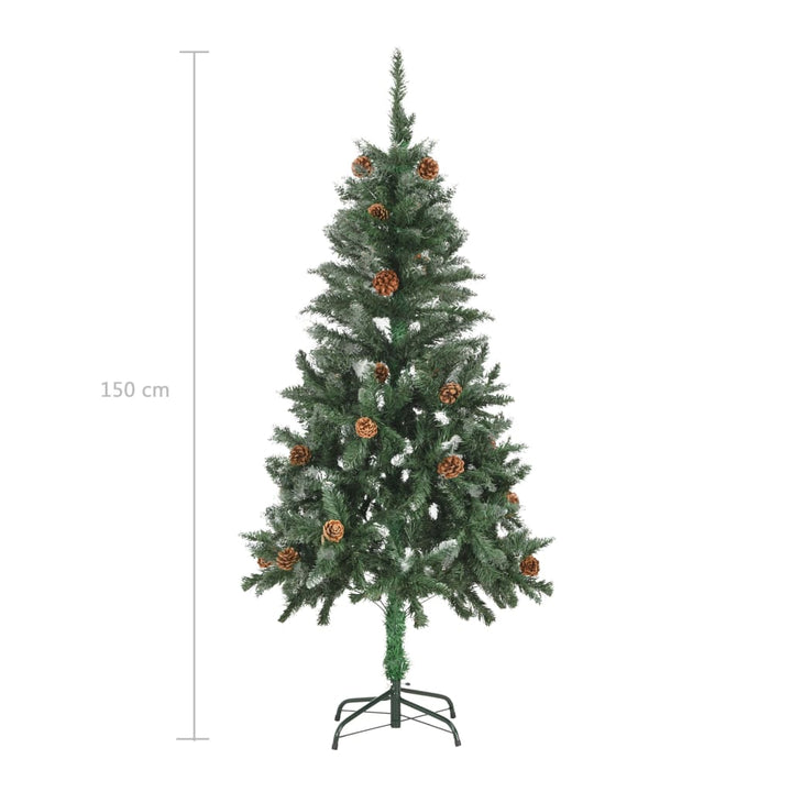 Kunstkerstboom met LED's, kerstballen en dennenappels 150 cm - Griffin Retail
