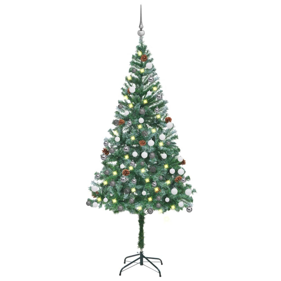 Kunstkerstboom met LED's, kerstballen en dennenappels 180 cm - Griffin Retail