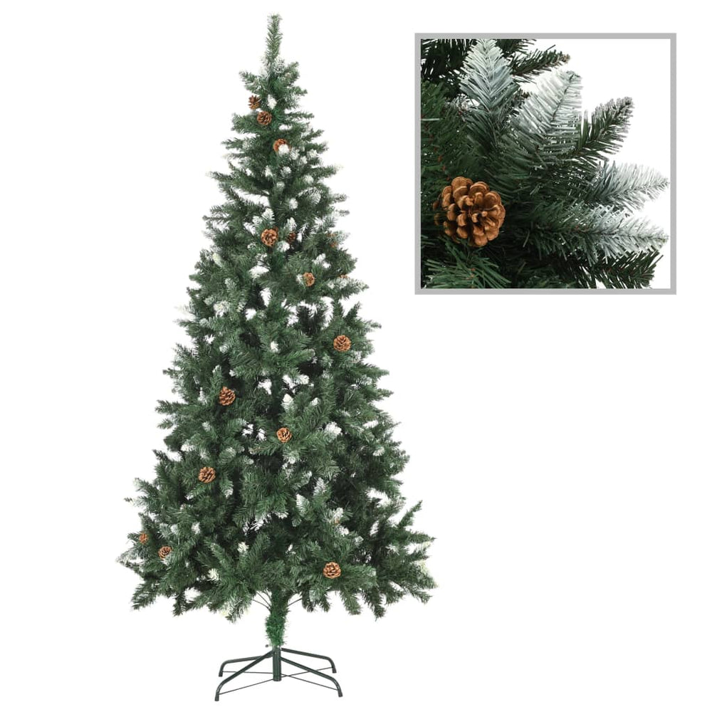 Kunstkerstboom met LED's, kerstballen en dennenappels 210 cm - Griffin Retail