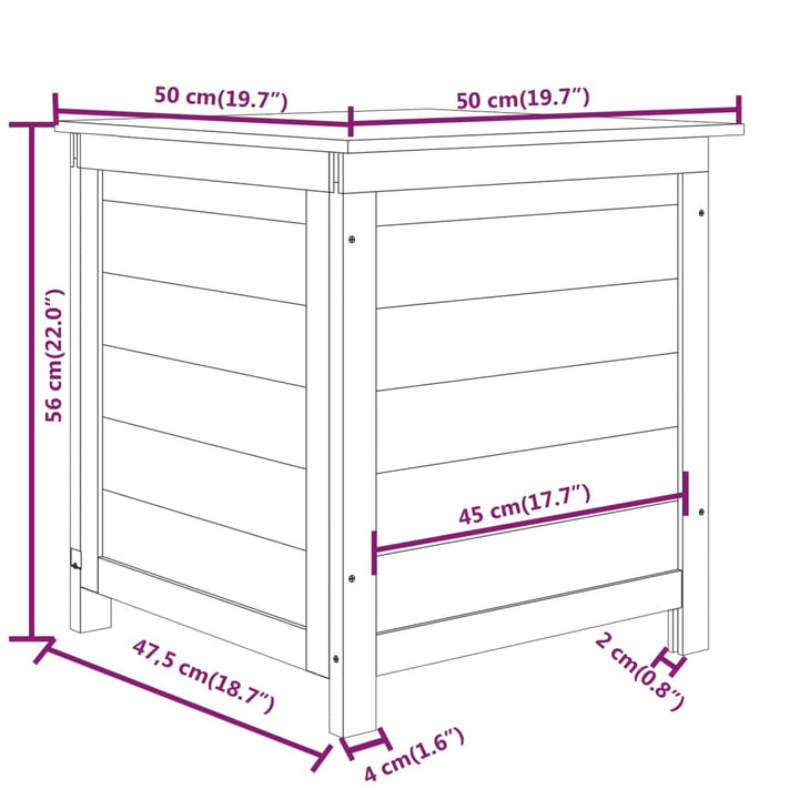 Kussenbox 50x50x56 cm massief vurenhout bruin - Griffin Retail