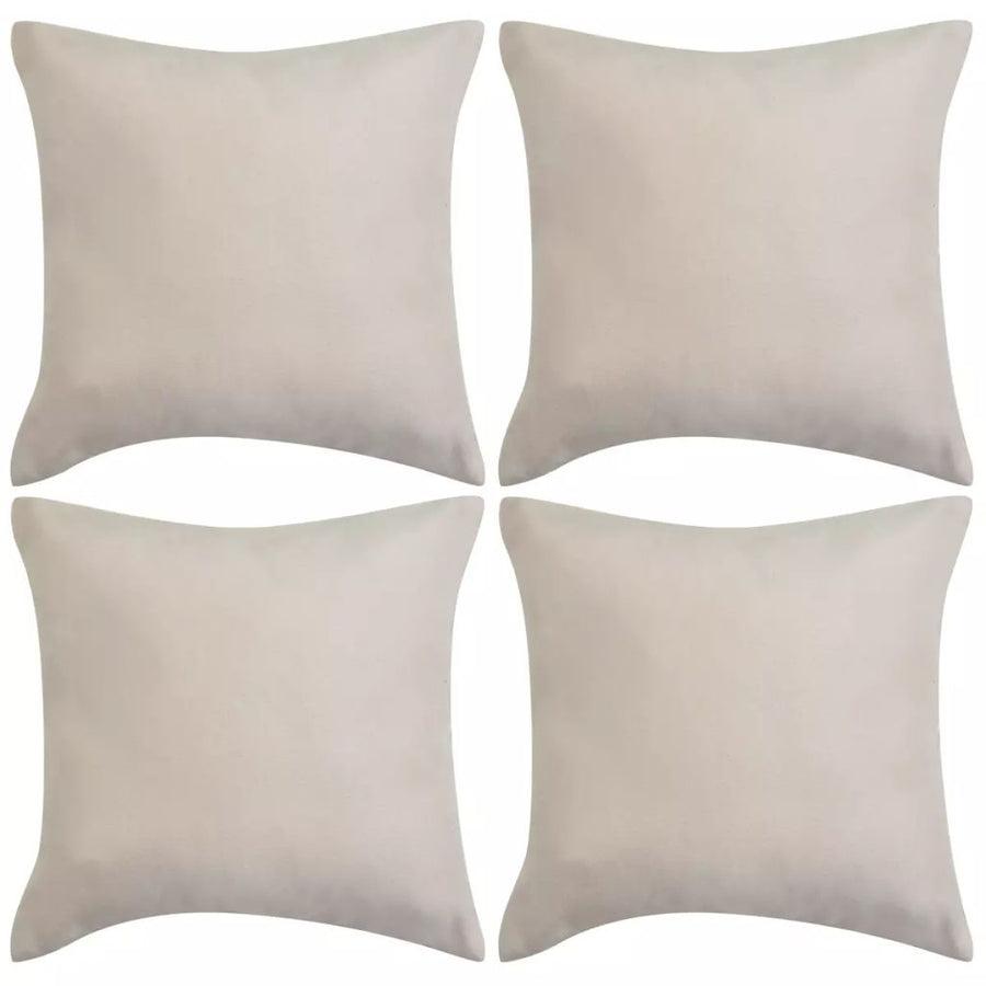 Kussenhoezen 4 stuks beige imitatie suède 40x40 cm polyester - Griffin Retail