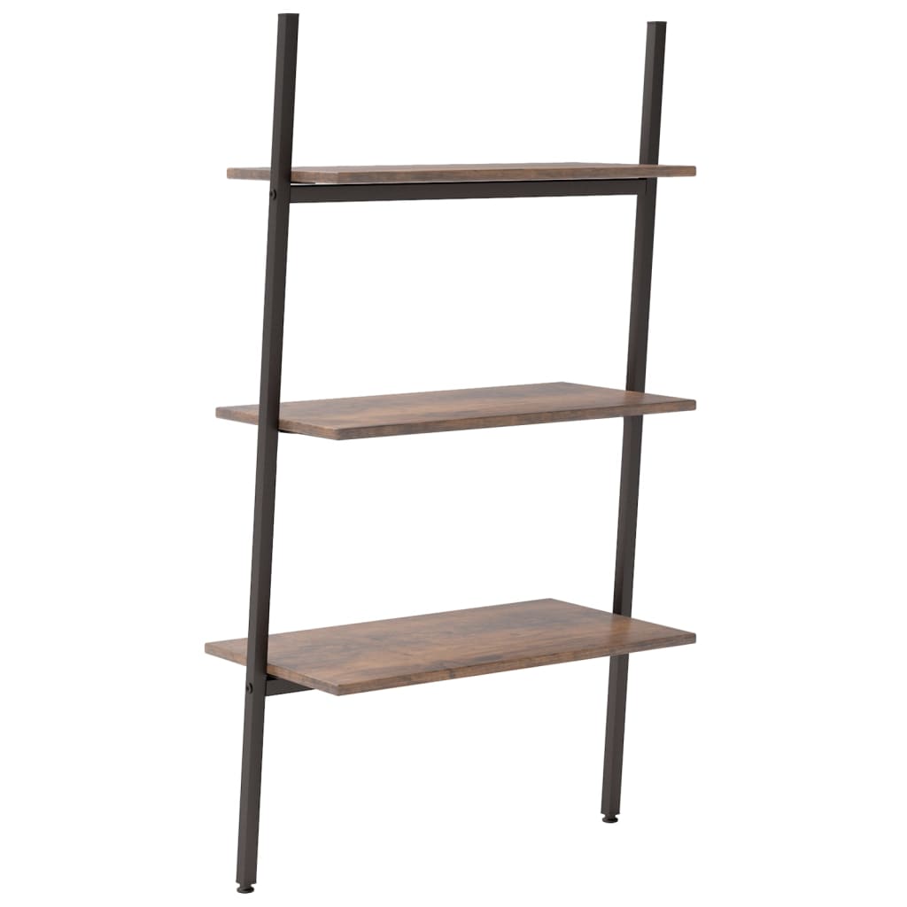 Ladderrek met 3 schappen 64x34x116 cm donkerbruin en zwart - Griffin Retail