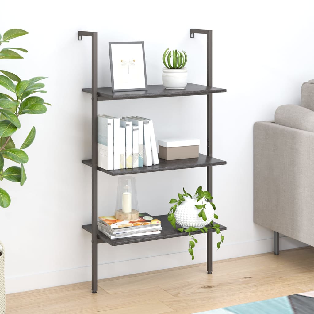 Ladderrek met 3 schappen 64x35x120,5 cm zwart - Griffin Retail