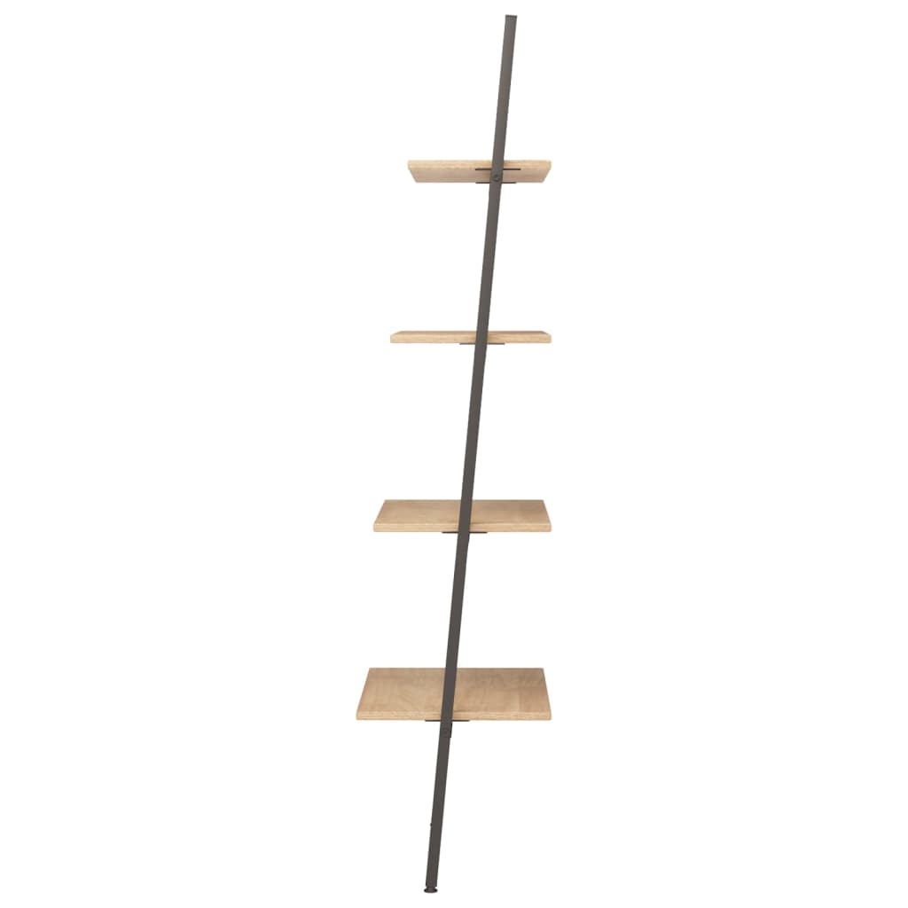 Ladderrek met 4 schappen 64x34x150,5 cm lichtbruin en zwart - Griffin Retail