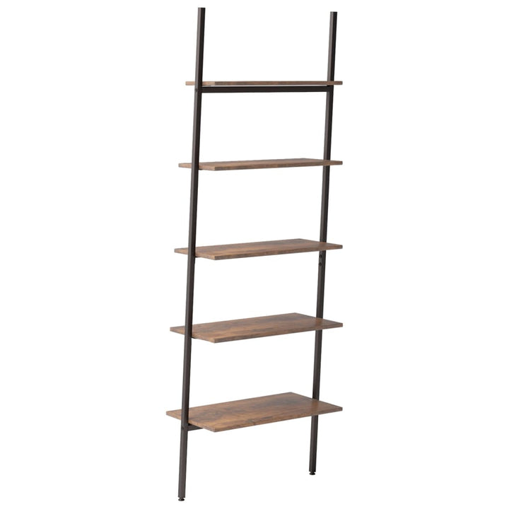 Ladderrek met 5 schappen 64x34x185,5 cm donkerbruin en zwart - Griffin Retail