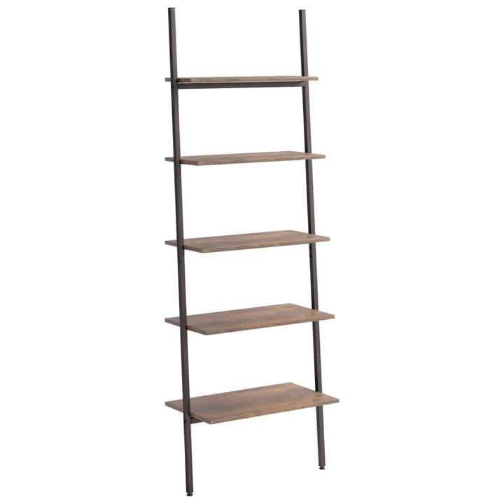 Ladderrek met 5 schappen 64x34x185,5 cm donkerbruin en zwart - Griffin Retail