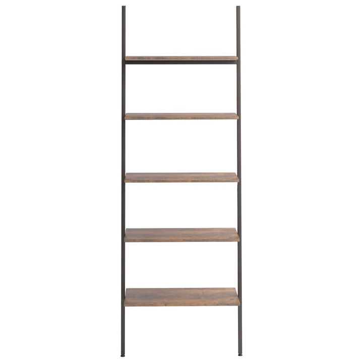 Ladderrek met 5 schappen 64x34x185,5 cm donkerbruin en zwart - Griffin Retail