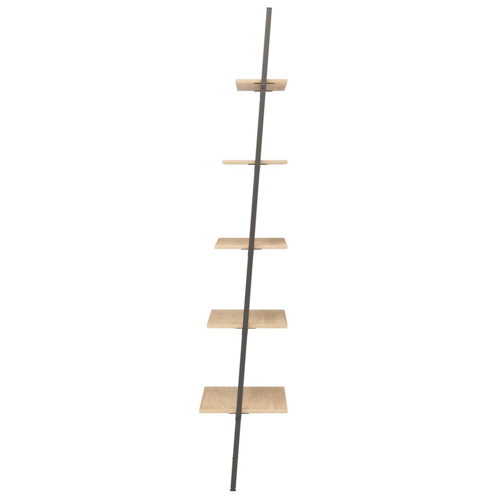 Ladderrek met 5 schappen 64x34x185,5 cm lichtbruin en zwart - Griffin Retail
