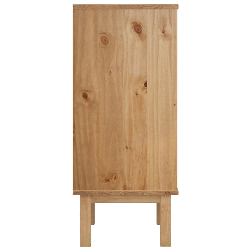 Ladekast 46x39,5x90 cm massief grenenhout bruin en wit - Griffin Retail