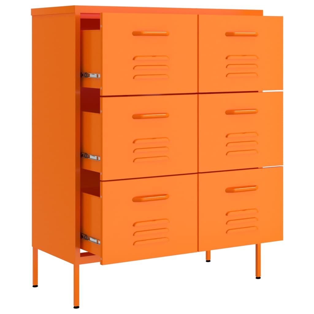 Ladekast 80x35x101,5 cm staal oranje - Griffin Retail