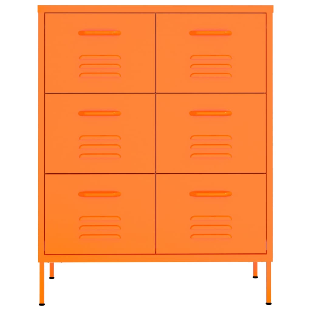 Ladekast 80x35x101,5 cm staal oranje - Griffin Retail