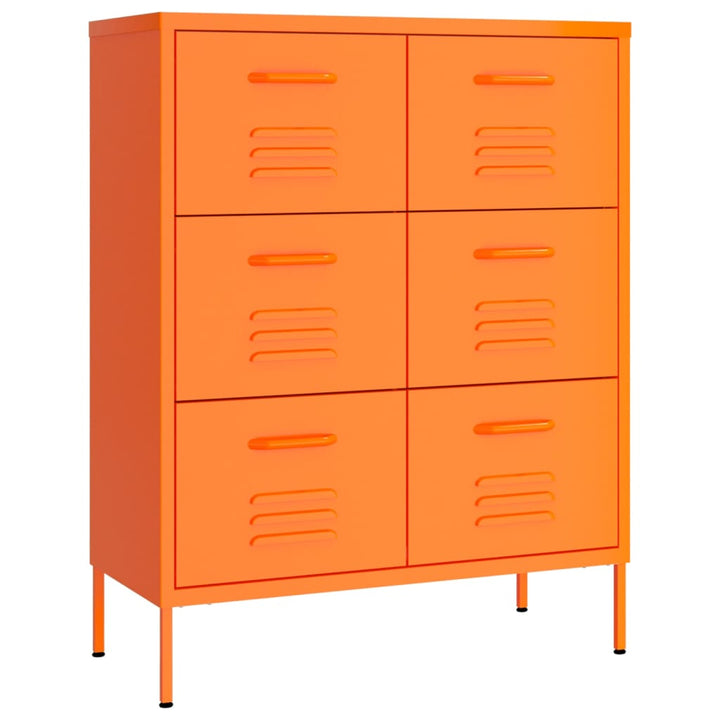 Ladekast 80x35x101,5 cm staal oranje - Griffin Retail