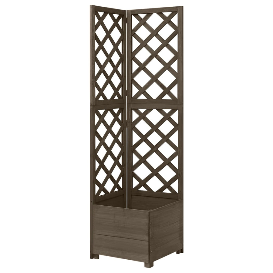 Latwerkplantenbak hoekmodel 40x40x150 cm vurenhout grijs - Griffin Retail