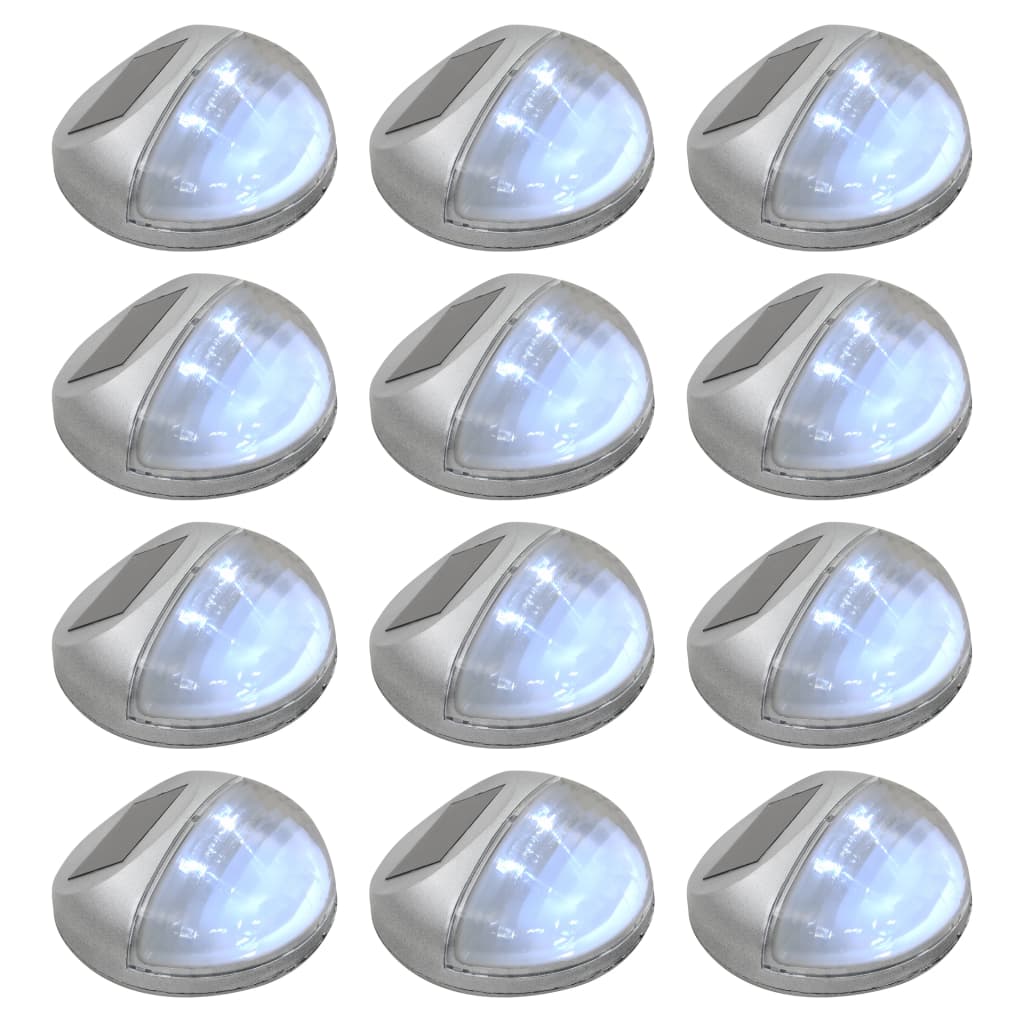 LED-wandlampen solar rond zilver 12 st - Griffin Retail