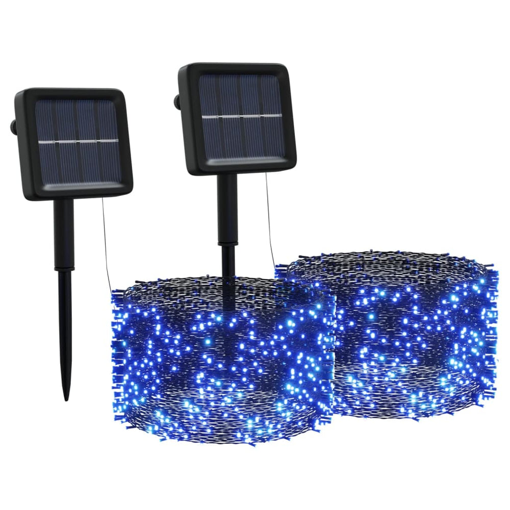 Lichtsnoeren 2 st met 2x200 LED's solar binnen/buiten blauw - Griffin Retail