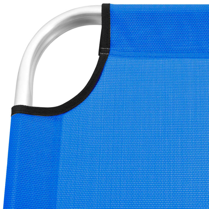 Ligbed extra hoog inklapbaar senior aluminium blauw - Griffin Retail